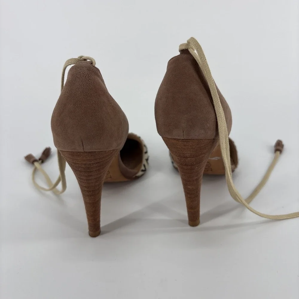 Huma Blanco Maribela Heels Womens 7 EU 37 Calfhair Diamond Pony Southwestern